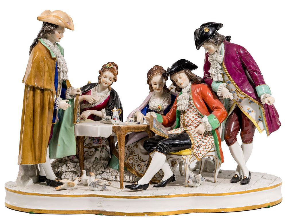 Lot 404: Aelteste Volkstedter Porcelain Figural Grouping