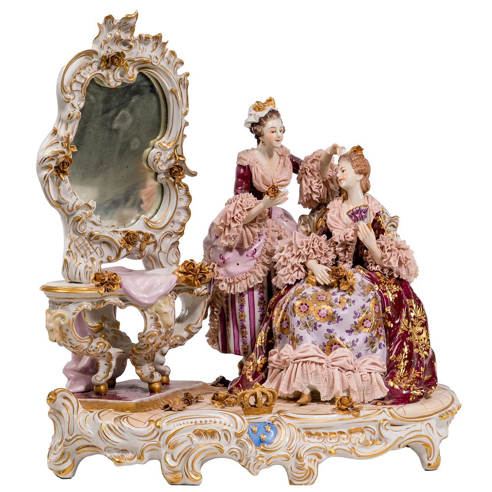 Lot 406: Aelteste Volkstedter Porcelain Figural Grouping