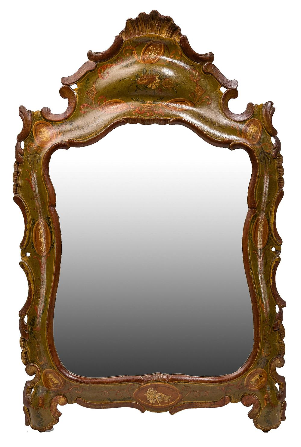 Lot 424: Painted Wall Mirror