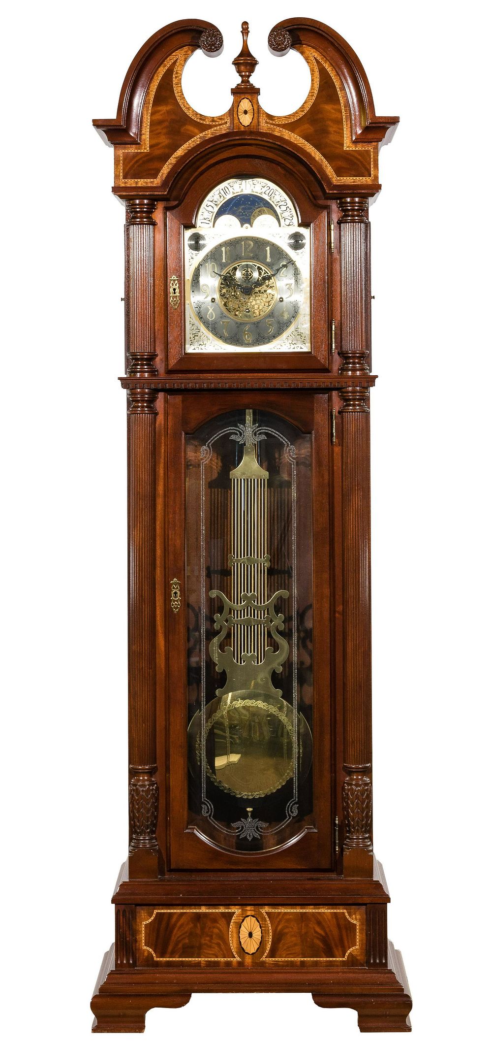 Lot 453: Sligh Georgian Style Grandfather Clock