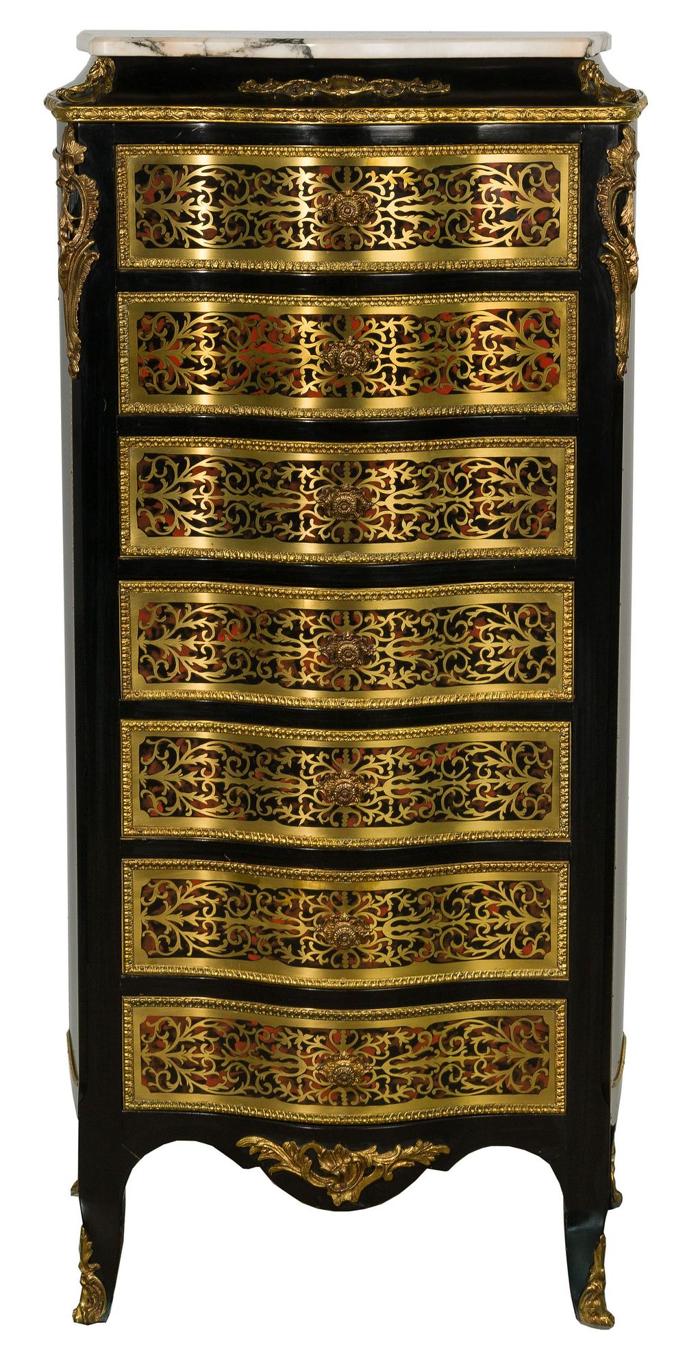 Lot 492: Boulle Style Semainier Dresser