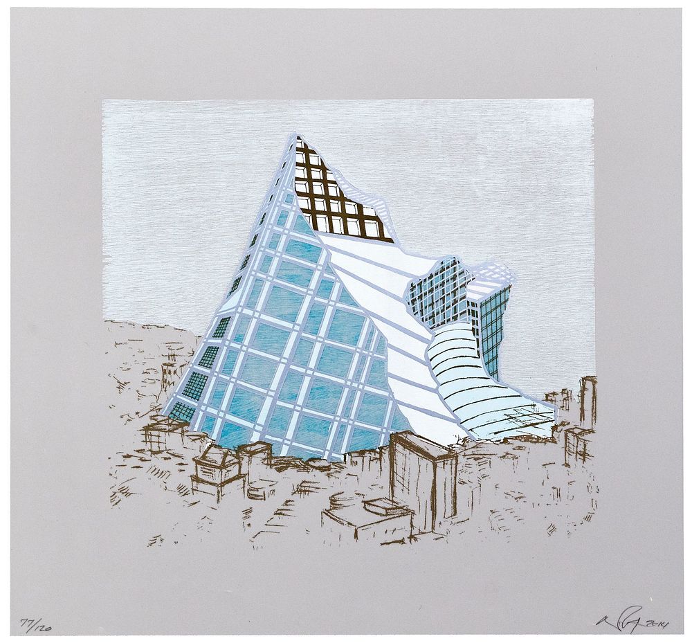 Lot 161: Nicola Lopez (American, b.1975) 'Iceberg City' Relief Print on Vellum