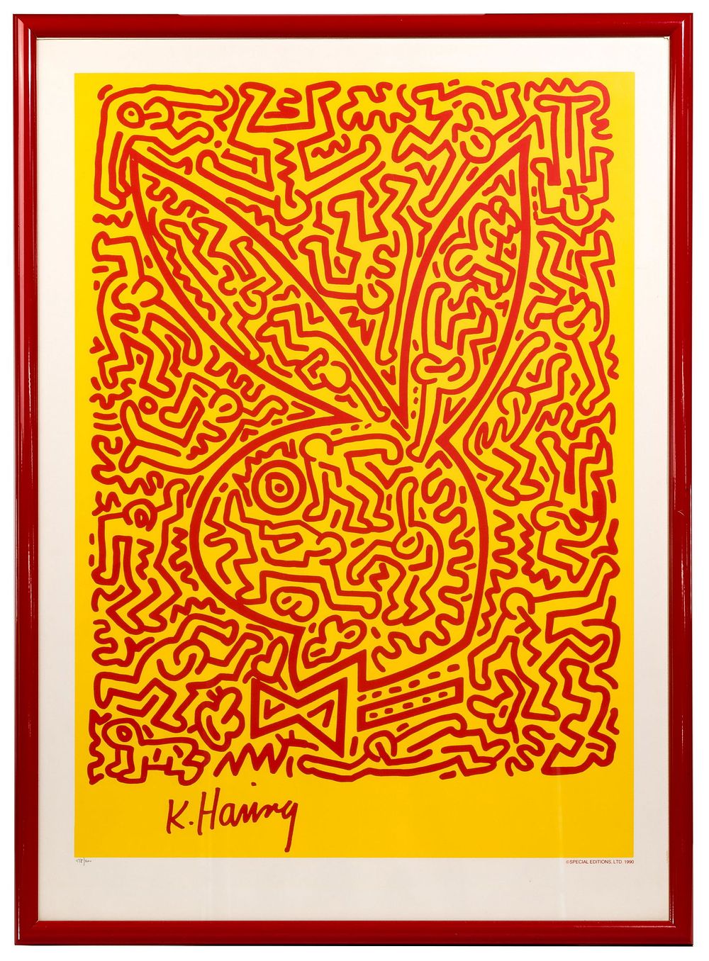 Lot 165: Keith Haring (American, 1958-1990) 'Playboy Bunny No. 2' Serigraph
