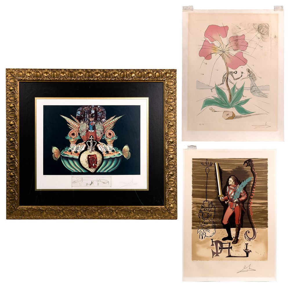 Lot 173: Salvador Dali (Spanish, 1904-1989) Lithograph and Color Etching Assortment