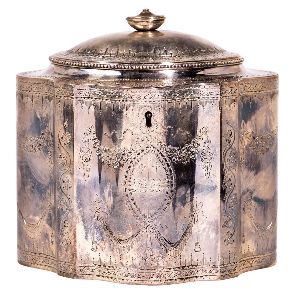 Lot 210: Hester Bateman George III Sterling Silver Tea Caddy