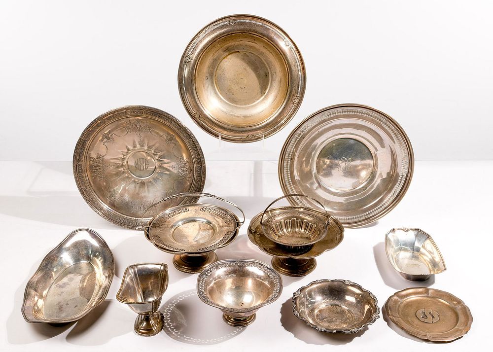 Lot 216: Sterling Silver Tableware Assortment