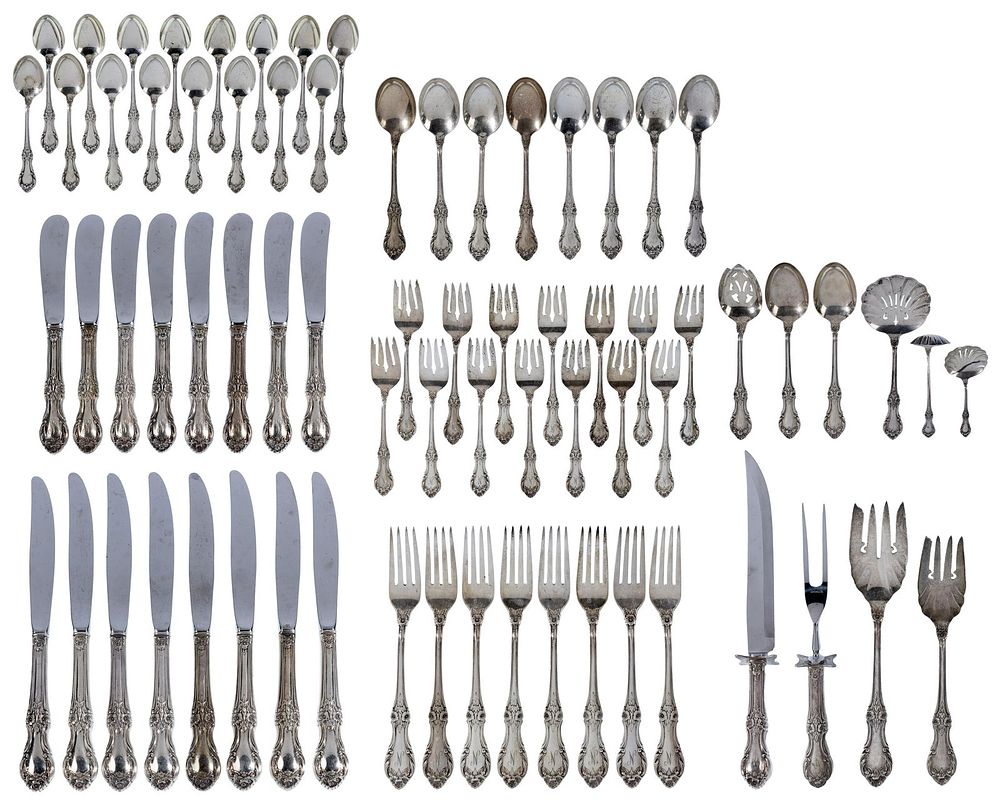 Lot 218: International 'Wild Rose' Sterling Silver Flatware Service
