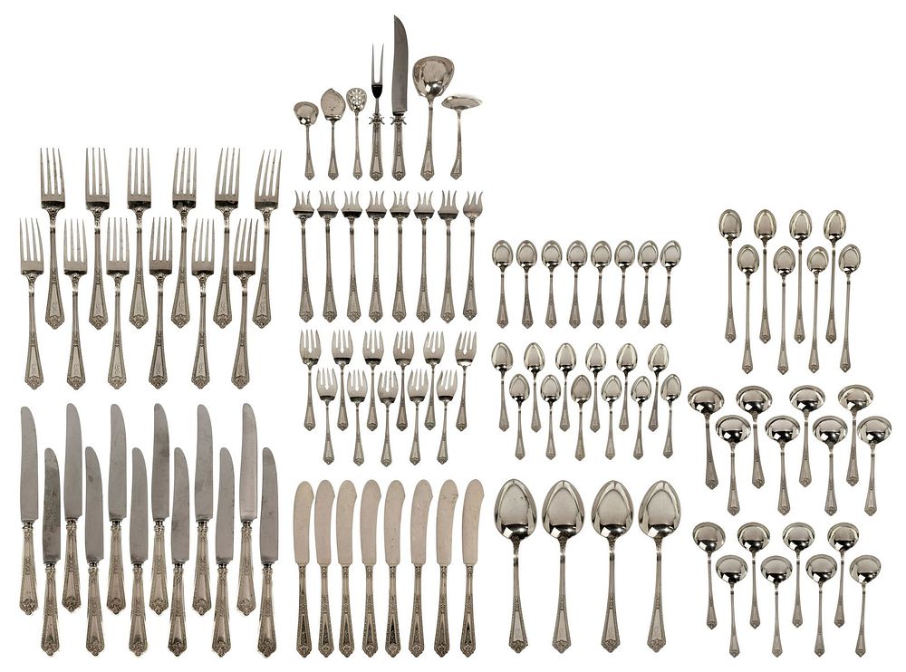 Lot 223: Watson 'Navarre' Sterling Silver Flatware Service