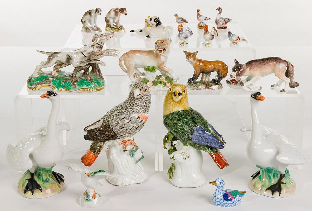 Lot 352: Meissen Porcelain Animal Figurines