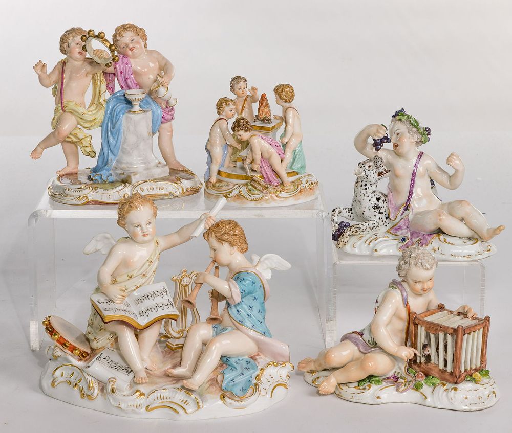 Lot 354: Meissen Porcelain Cherubic Figurine Assortment