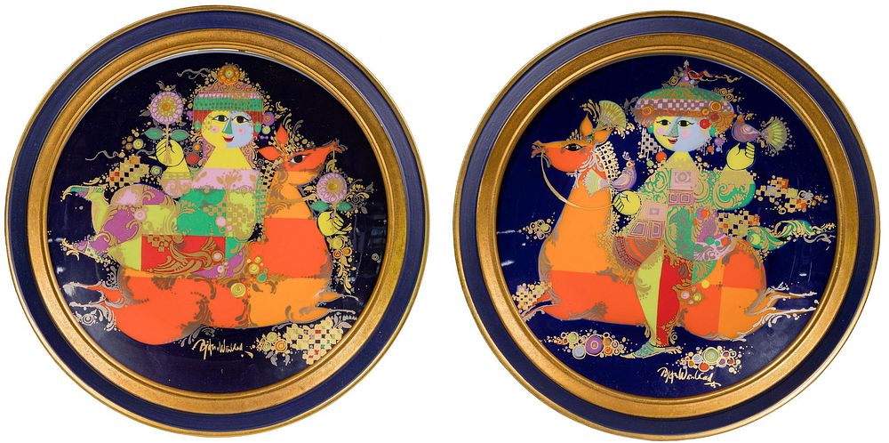 Lot 358: Bjorn Wiinblad for Rosenthal Porcelain Chargers