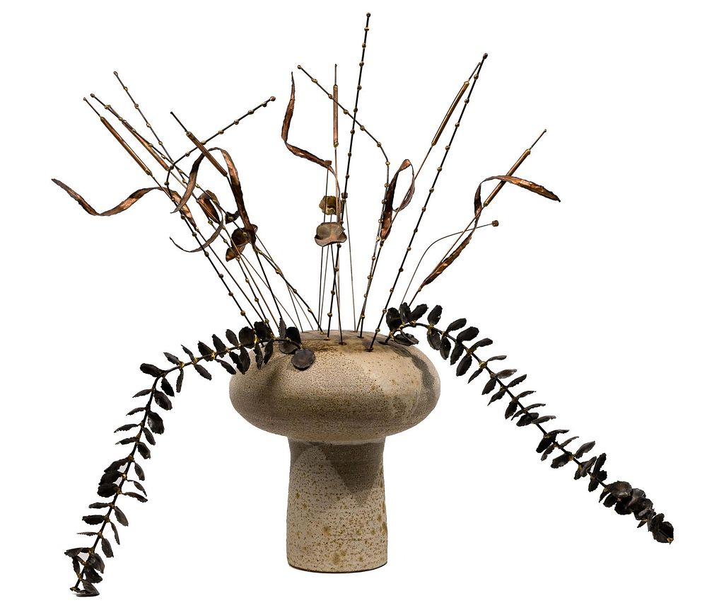 Lot 373: Ceramic and Copper Decorative Object