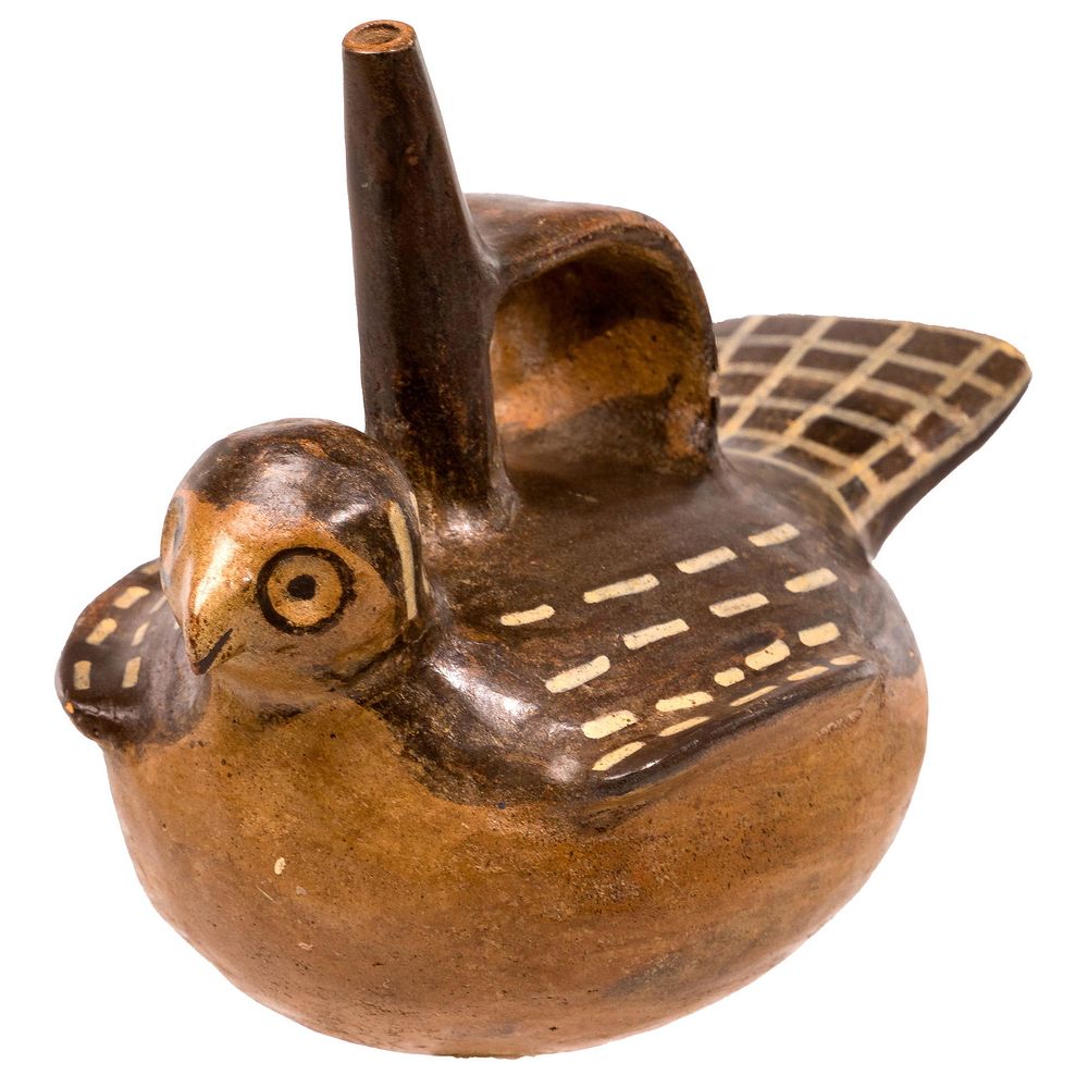 Lot 395: South American Peruvian Pre-Columbian Style Stirrup Effigy Bottle
