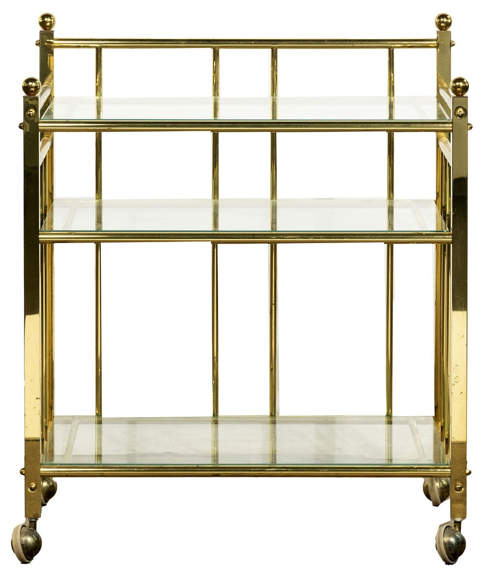 Lot 422: MCM Brass Bar Cart