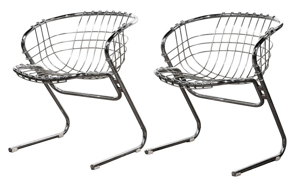Lot 425: Gaston Rinaldi 'Flynn' Chrome Armchairs