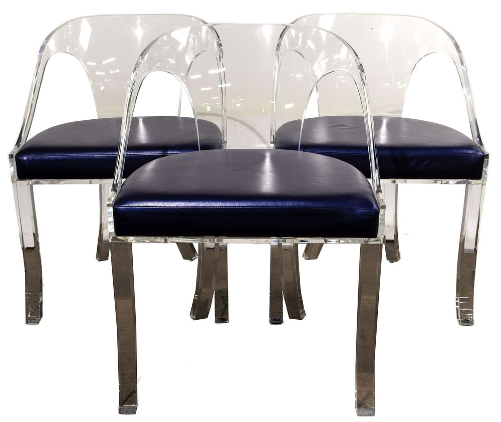 Lot 436: Chelsea House Lucite and Leather 'Williams' Chair Collection