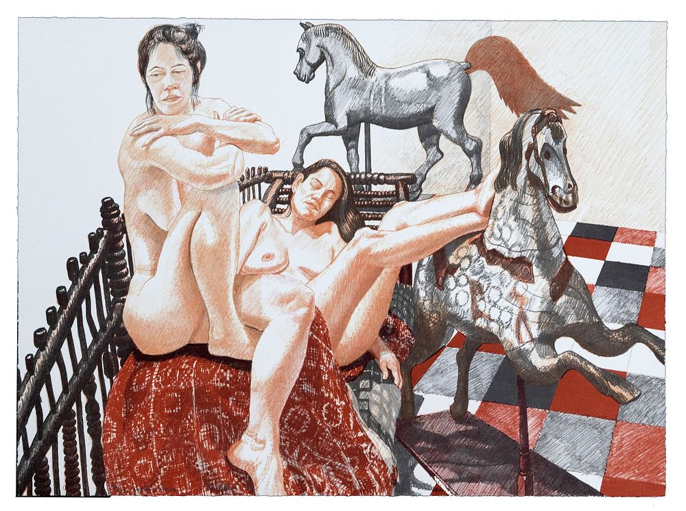 Lot 162: Philip Pearlstein (American, b.1924) 'Models and Horses' Lithograph