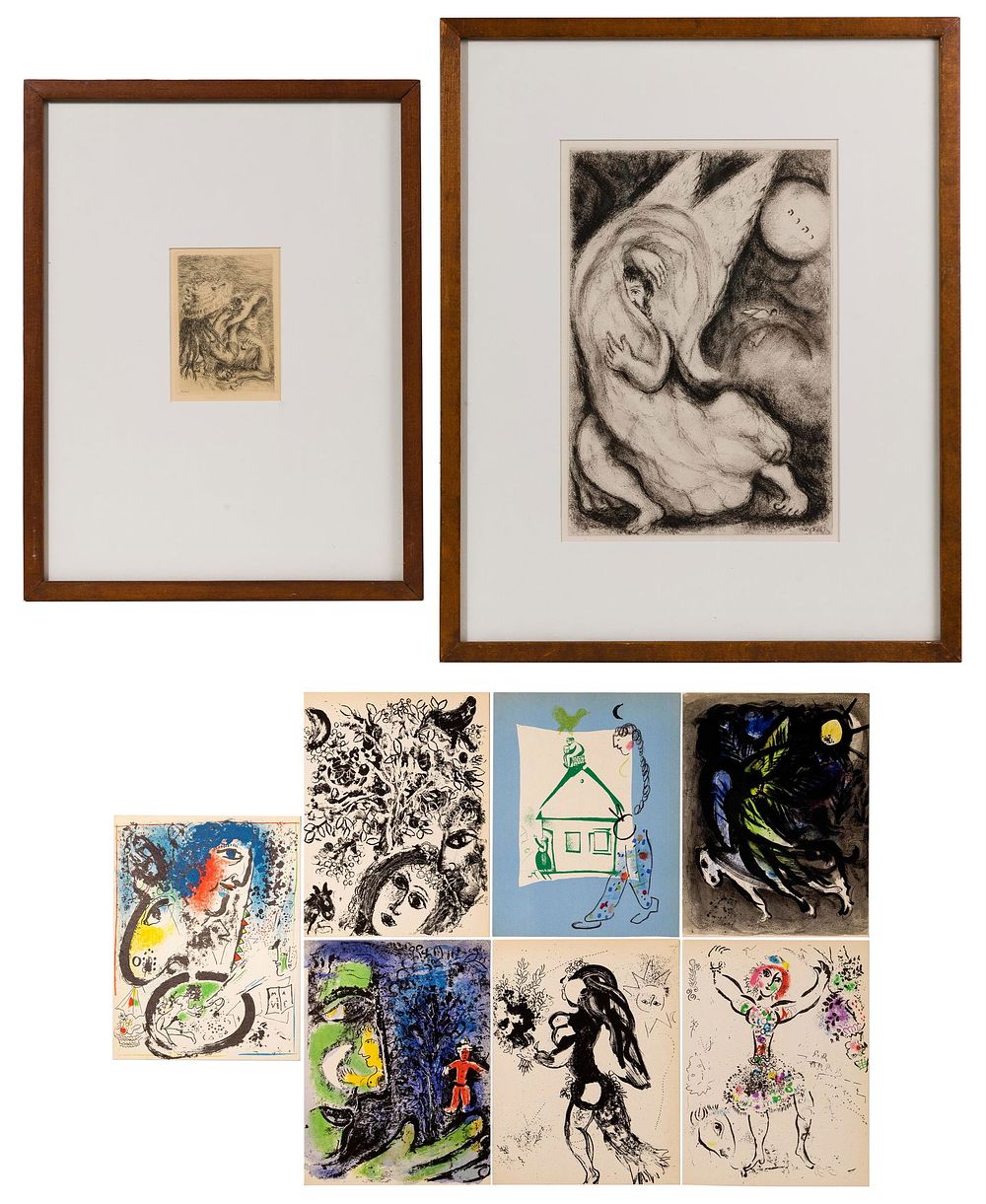 Lot 191: Marc Chagall (Russian/French, 1887-1985) and Pierre-Auguste Renoir (French, 1841-1919) Etchings