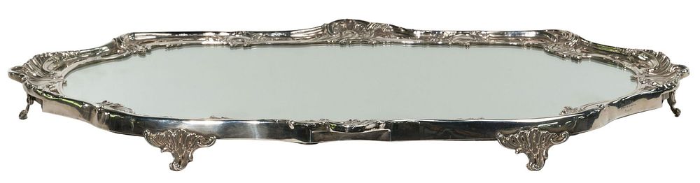 Lot 272: French Silverplate Mirrored Plateau
