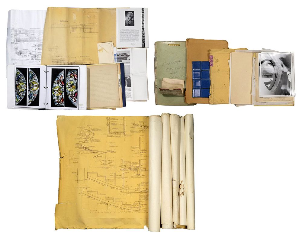 Lot 312: Frank Lloyd Wright Annunciation Greek Orthodox Church Ephemera Assortment