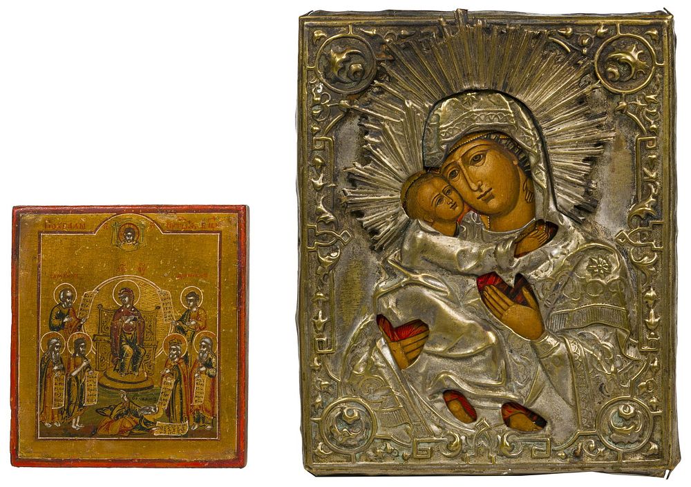 Lot 354: Russian Religious Hand Painted Icons