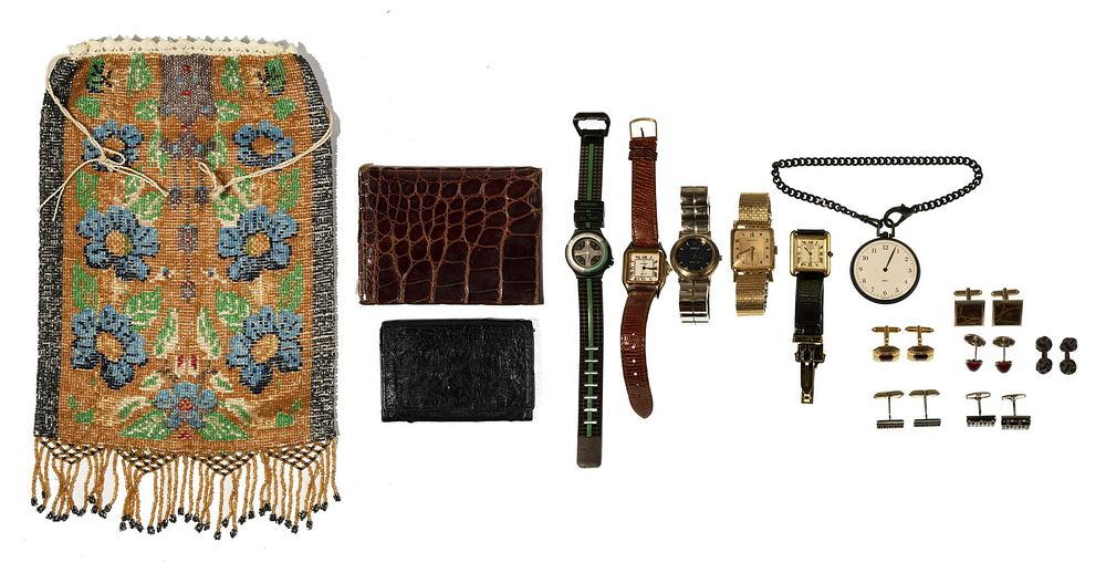 Lot 365: Beaded Handbag and Watch Assortment