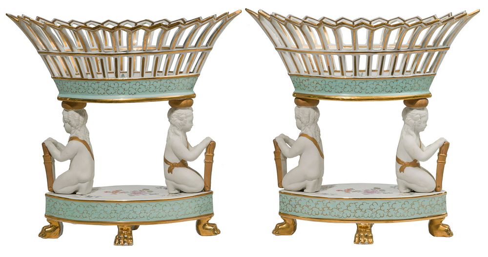 Lot 378: Porcelain Centerpieces