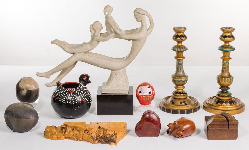Lot 390: Composite Sculpture and Decorative Assortment