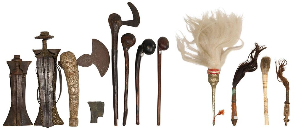 Lot 423: African Weapon and Fly Whisk Assortment
