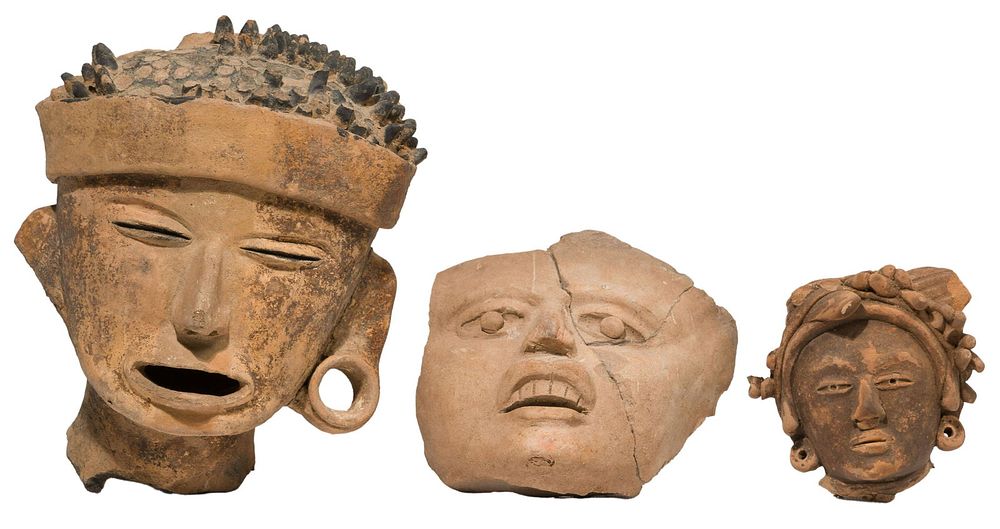 Lot 449: Pre-Columbian Veracruz Terracotta Head Fragment Assortment