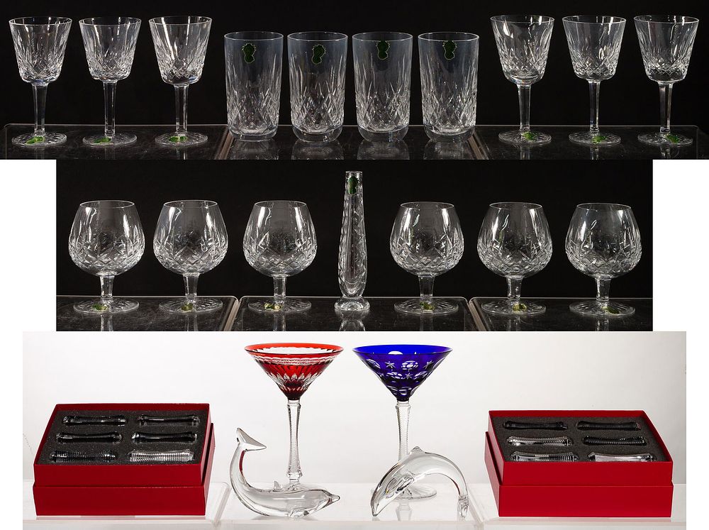 Lot 505: Waterford, Baccarat and Faberge Crystal Assortment