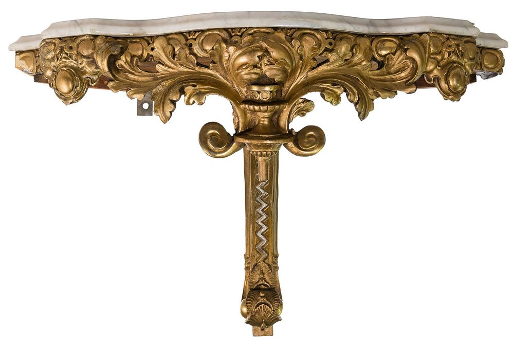 Lot 533: Giltwood and Marble Console Table