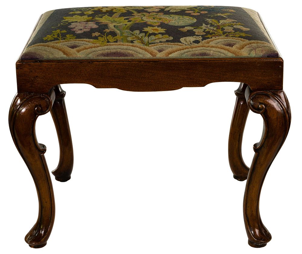 Lot 538: Georgian Style Carved Mahogany Foot Stool