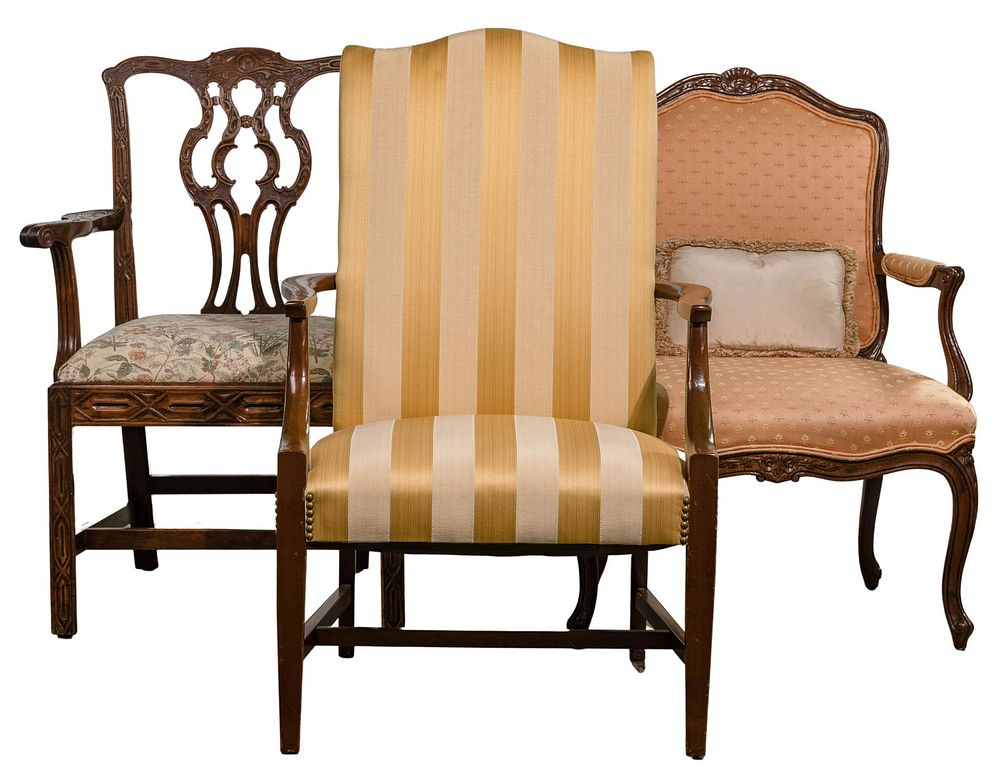 Lot 557: Upholstered Arm Chair Assortment