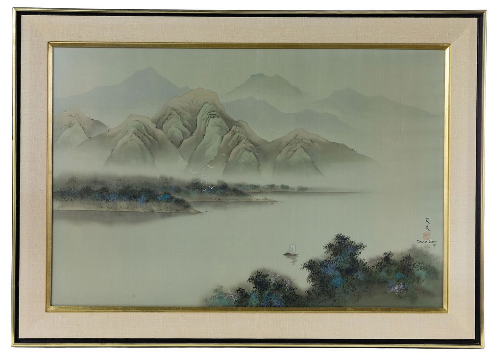 Lot 154: David Lee (Chinese, b.1944) Oil on Silk