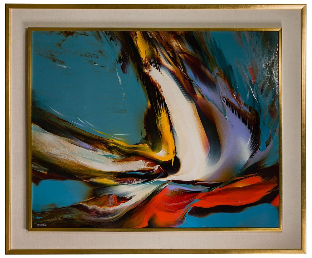 Lot 175: Leonardo Nierman (Mexican / American, b.1932) 'Wind of Springtime' Oil on Board