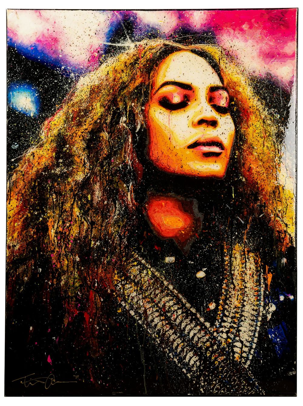 Lot 176: Tiffanie Anderson (American, b.1988) 'Beyonce' Mixed Media on Canvas
