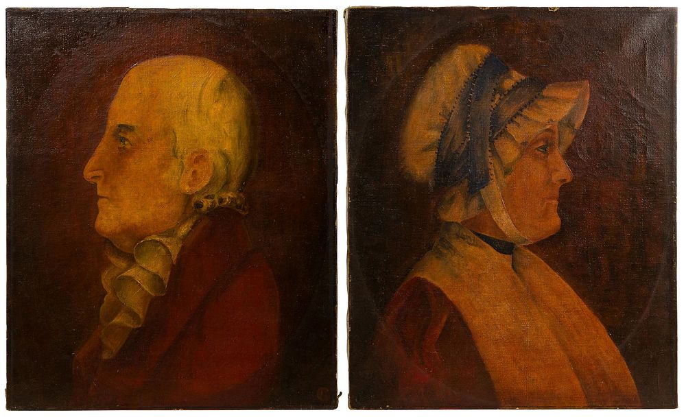 Lot 179: Unknown Artist (19th Century) Colonial Portrait Paintings