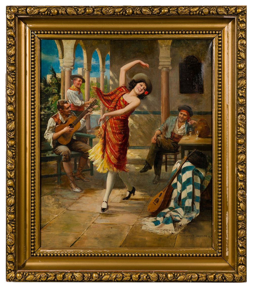 Lot 185: Arthur Trevor Haddon (British / American, 1864-1941) 'Flamenco Dancer' Oil on Canvas