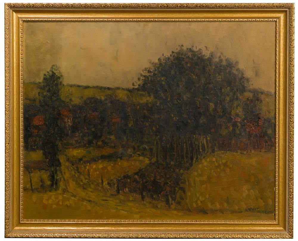 Lot 190: Alain Mathiot (French, b.1938) 'Paysage Franc-Comtois' Oil on Canvas