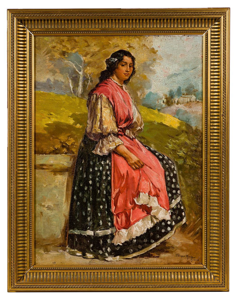 Lot 194: Enrique Marin (Spanish, 1876-1975) Oil on Canvas