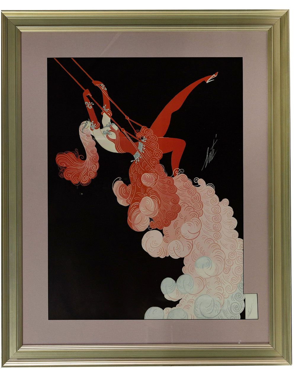 Lot 219: Erte (Romain de Tirtoff) (Russian / French, 1892-1990) 'At the Theatre: Trapeze' Offset Lithograph