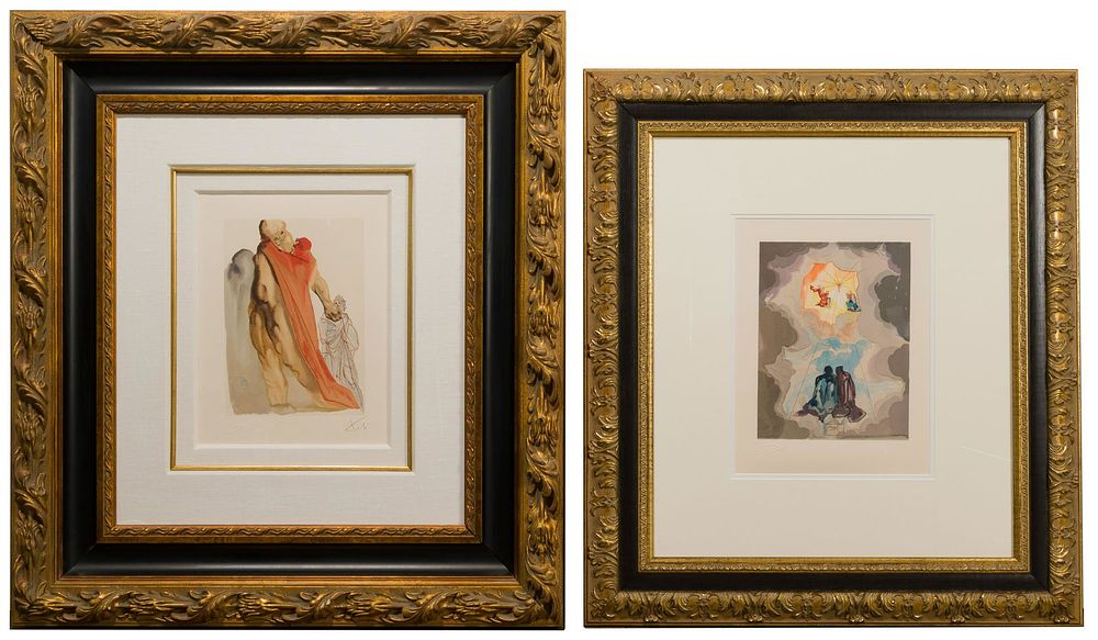 Lot 255: (After) Salvador Dali (Spanish, 1904-1989) "Divine Comedy" Wood Engravings