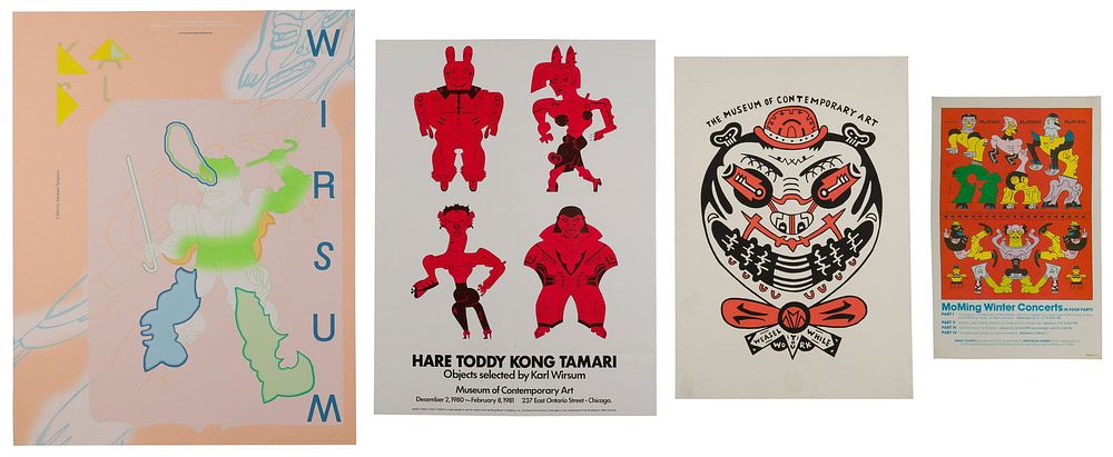 Lot 317: Karl Wirsum (American, 1939-2021) Signed Poster and Assortment
