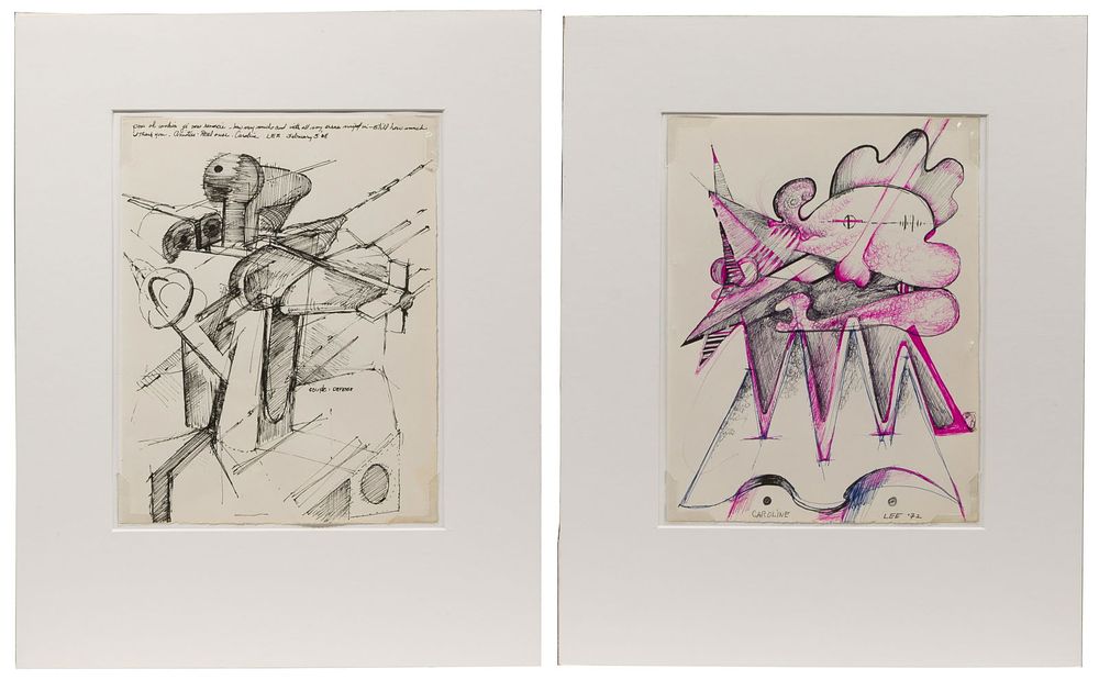 Lot 319: Caroline Lee (American, 1932-2014) Ink on Paper Drawings