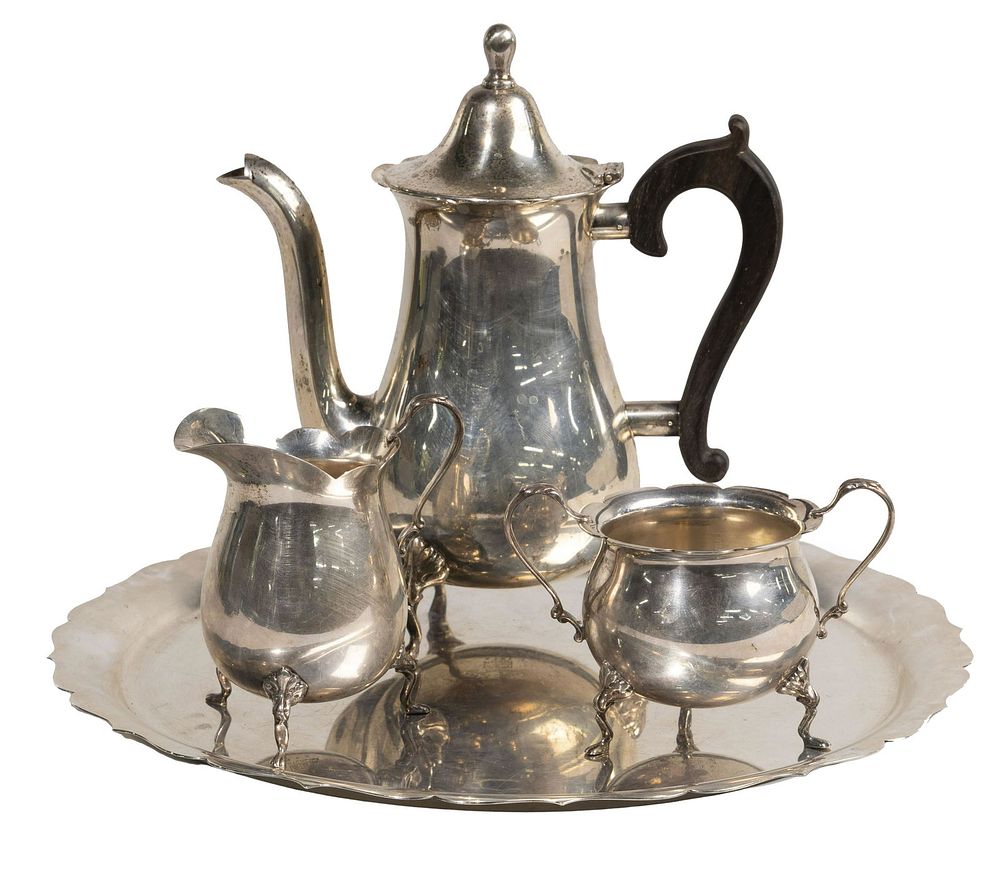Lot 354: Sterling Silver Tea Service with Tray