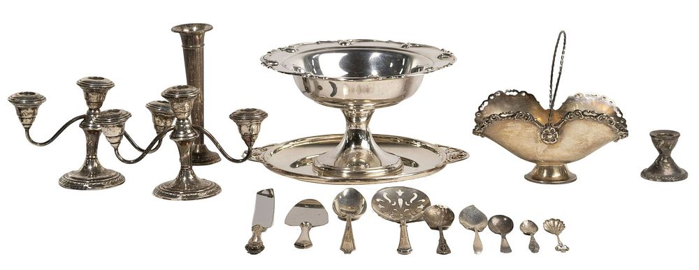Lot 366: Sterling Silver Hollowware and Flatware Assortment