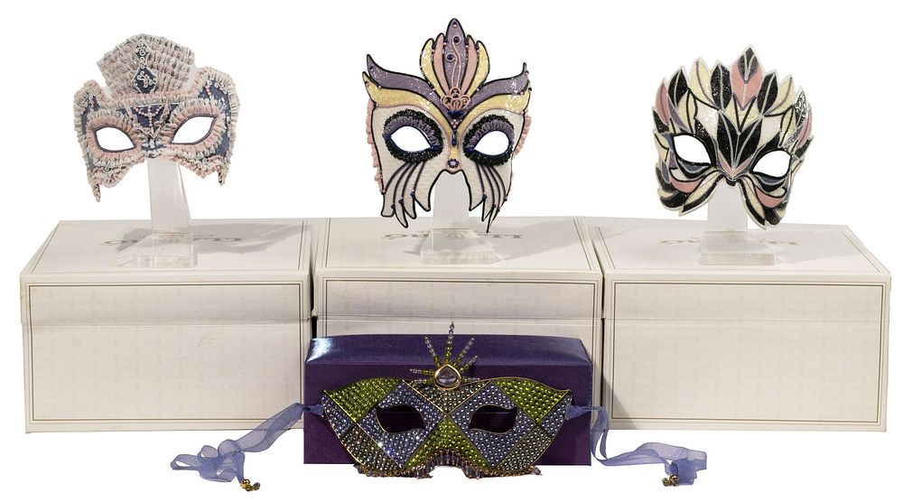 Lot 383: Lladro and Swarovski Face Masks