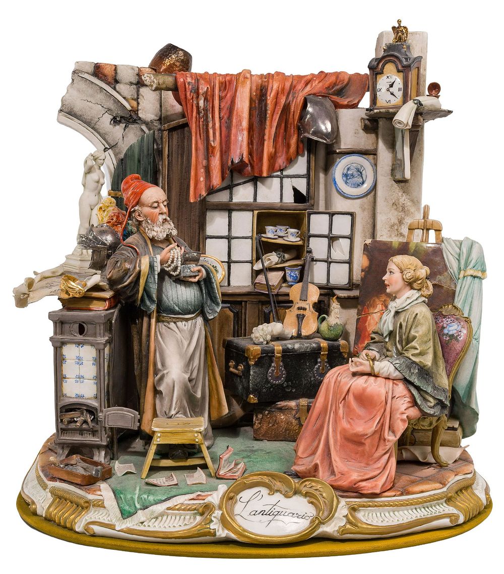 Lot 410: Capodimonte 'Lantiquario' Porcelain Figure