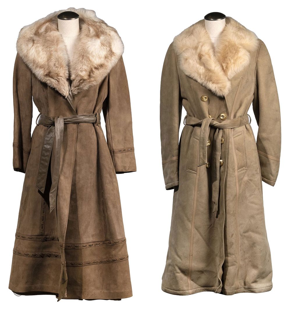 Lot 429: Fur-Collared Suede Coats